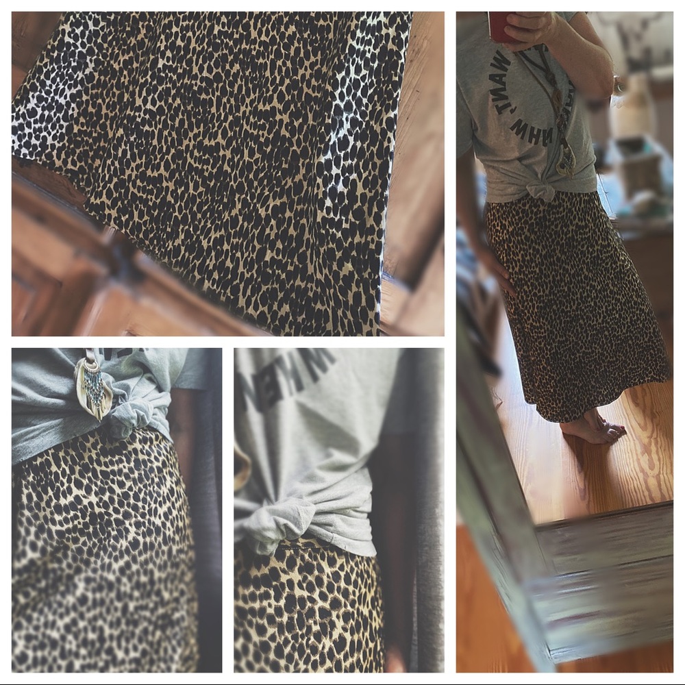 Boutique Artisan Leopard Print Midi Skirt | Handmade A-Line | NWOT Hp🌵 - Picture 8 of 11